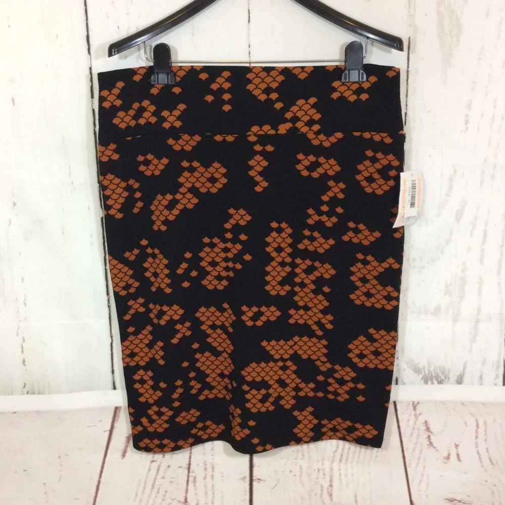 LuLaRoe CASSIE Pencil Stretch Skirt Size XL Black Knit Pull‎ On NWT